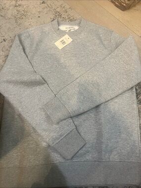 GUESS Light Gray Embossed Logo Crewneck Sweatshirt